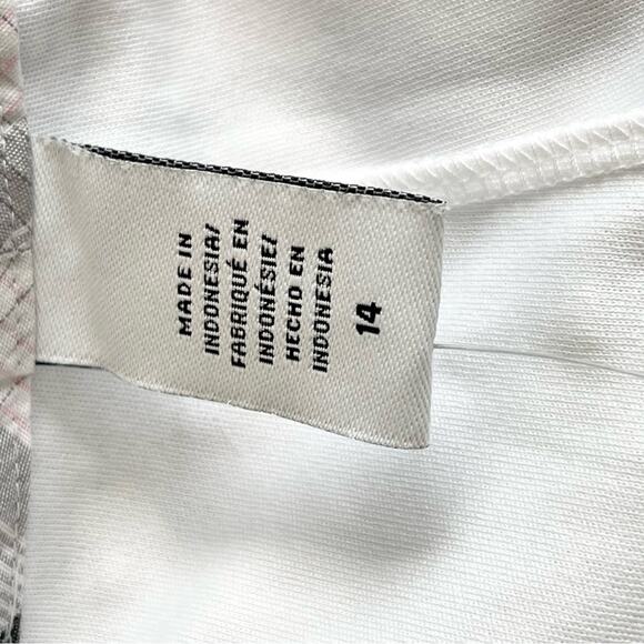 Izod Golf Skort Athletic Skirt Plaid Woman size 14 white gray - Picture 9 of 12